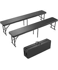 gaomon piece Portable Heavy-Duty 6FT Folding Outdoor Benches for Patio, Picnic, Camping