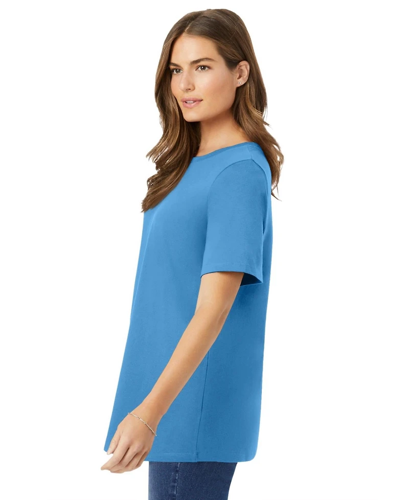 Woman Within Women's Perfect Short-Sleeve Crewneck Tee