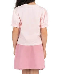 Rare Editions Girls' 2T-6X Knit Top and Suede Fringe Skirt, 2-Piece Set