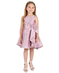 Rare Editions Girls' 2T-6X Solid Mikado Cascade Bow Hi-Low Dress