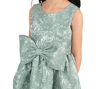 Rare Editions Girls' 2T-6X Brocade Bodice with Large Self Bow Dress