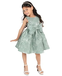 Rare Editions Girls' 2T-6X Brocade Bodice with Large Self Bow Dress