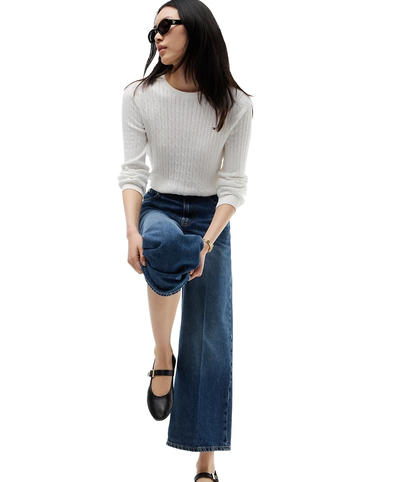 Tommy Hilfiger Women's Indie High-Rise Wide-Leg Jeans