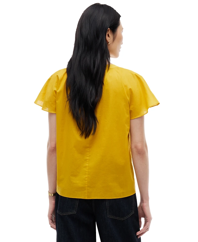 Tommy Hilfiger Women's Voile Popover 3/4-Sleeve Scoop Neck Blouse