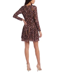 Taylor Petite V-Neck Ruched Drop Waist Dress