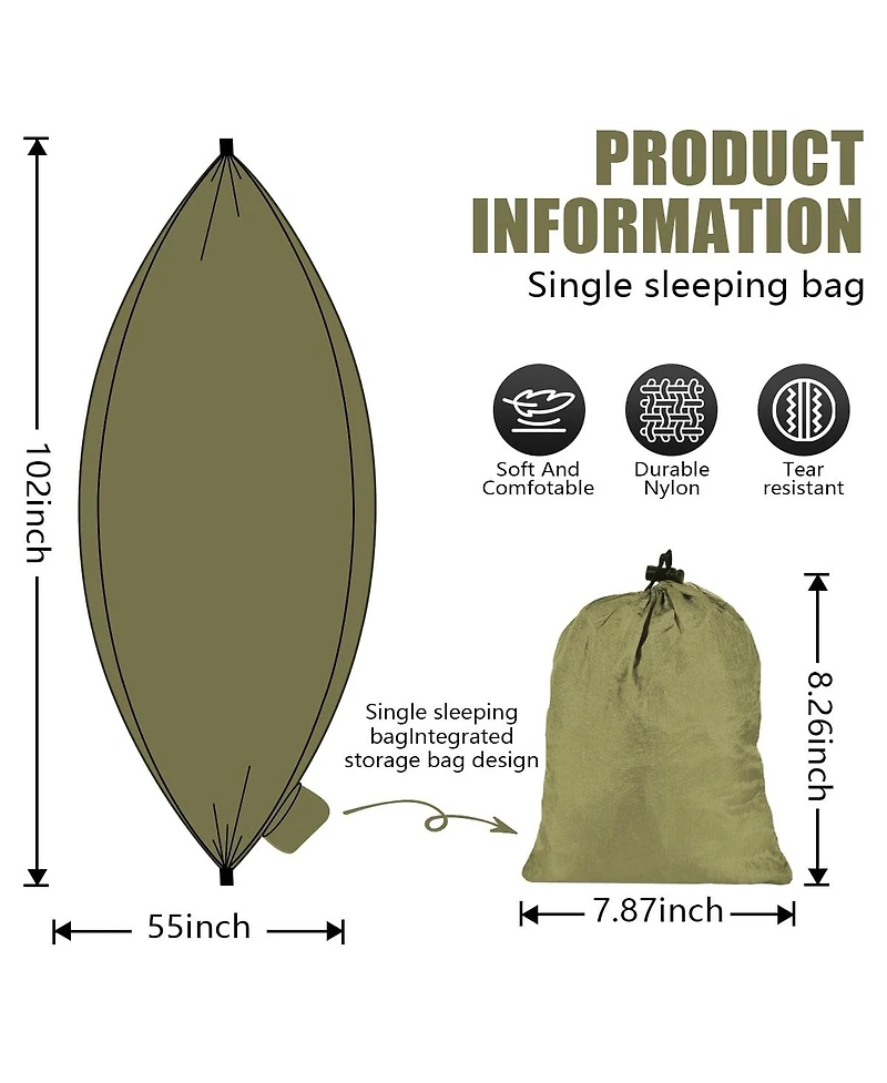 Piscifun Portable Lightweight Camping Hammock With Tree Straps Carry Bag For Outdoor Travel