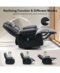 gaomon Oversized Recliner Chair, 360degree(s) Swivel Recliner for Adults,Rocking Recliner Chair with Heat and Massage