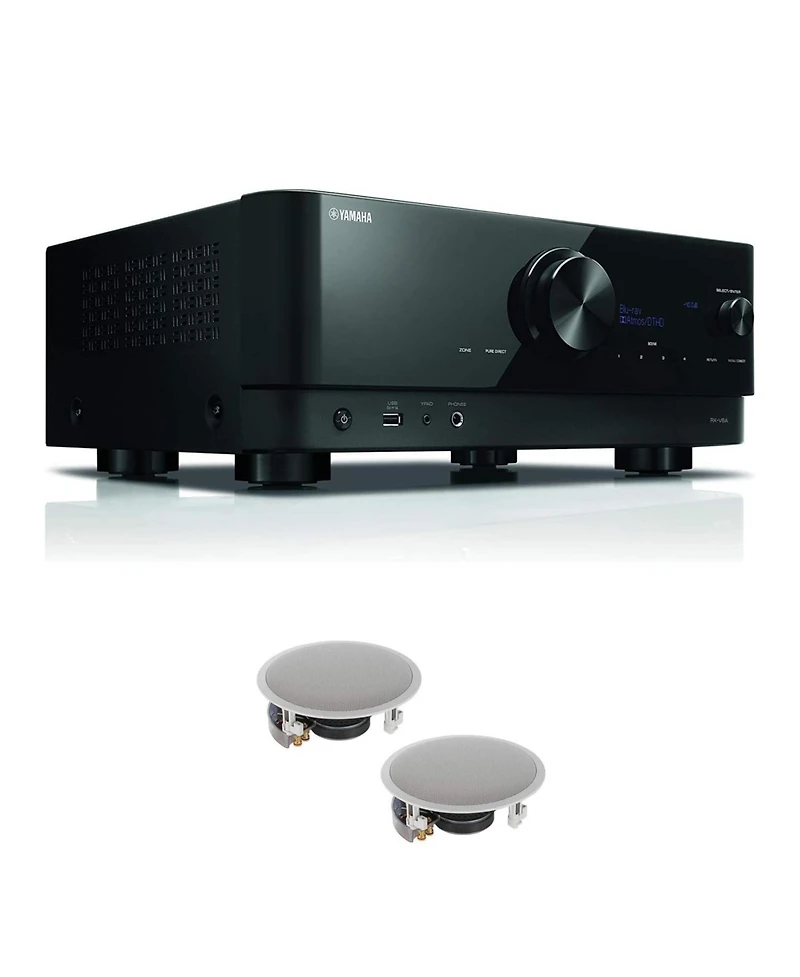Yamaha Rx-V6A 7.2-Channel Dolby Atmos Av Receiver with In-Ceiling Speakers