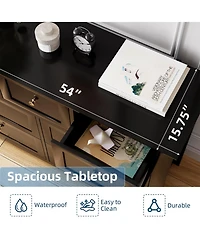 gaomon 2 Set of 7 Drawers Dresser for Bedroom, 54" Modern 7 Chest of Drawer Dresser, Storage Organizer with Drawers for Living Room, Hallway
