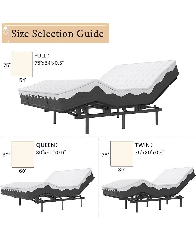 gaomon Adjustable Bed Frame with Wireless Remote, Easy Assembly, Independent Head and Foot Adjustments, Compatible with Memory Foam Mattresses