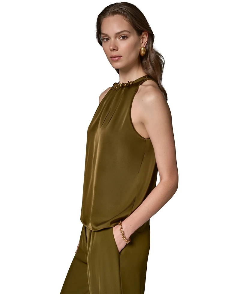 Donna Karan New York Women's Crewneck Sleeveless Top