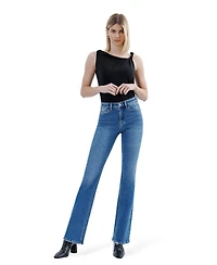 Flying Monkey Women's High Rise Full Length Bootcut Jeans