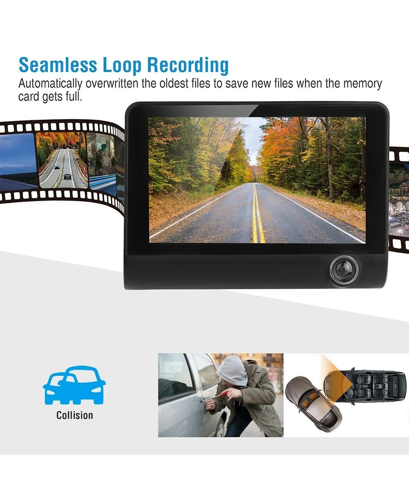 Neewer 3-Lens 4" Car Dvr Dash Camera