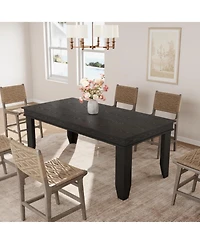 gaomon Long Black Kitchen Tables with Wooden Sturdy Frame, 6 ft Large Rectangular Dinner Table for Living Room, Kitchen, Dining Room