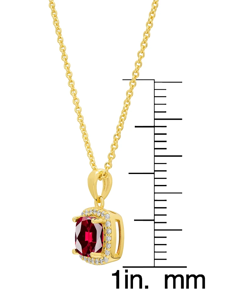 Macy's Simulated Cubic Zirconia Cushion Halo Pendant Necklace with Matching Stud Earrings 2-Piece Set