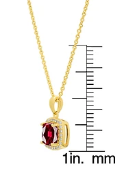 Macy's Simulated Cubic Zirconia Cushion Halo Pendant Necklace with Matching Stud Earrings 2-Piece Set