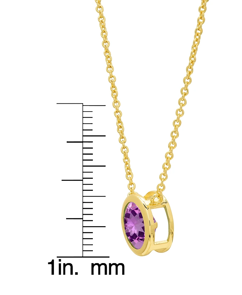 Macy's Simulated Round Bezel Pendant Necklace with Matching Earrings 2-Piece Set