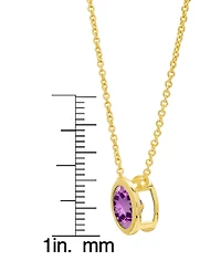 Macy's Simulated Round Bezel Pendant Necklace with Matching Earrings 2-Piece Set