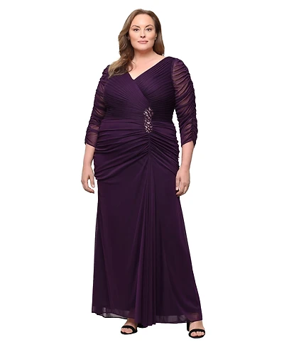 Alex Evenings Plus Ruched Detail Ball Gown