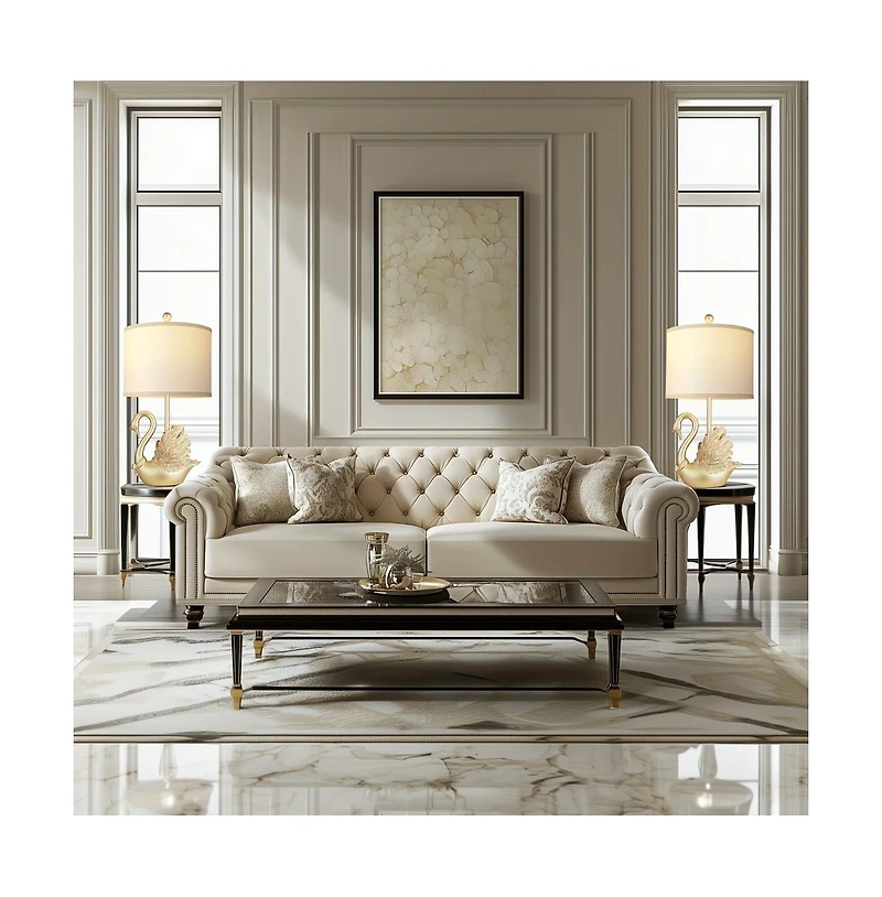 Sofucor 24" Two-piece Set of Table Lamps: Golden Brass Swan Table Lamps with Led Bulbs