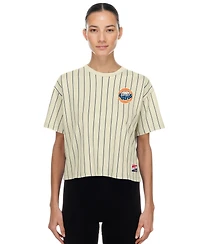New Era Women's Cream Houston Astros Throwback Boxy T-Shirt