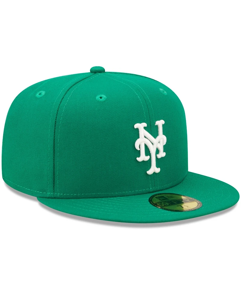 New Era Men's Kelly Green York Mets White Logo 59FIFTY Fitted Hat