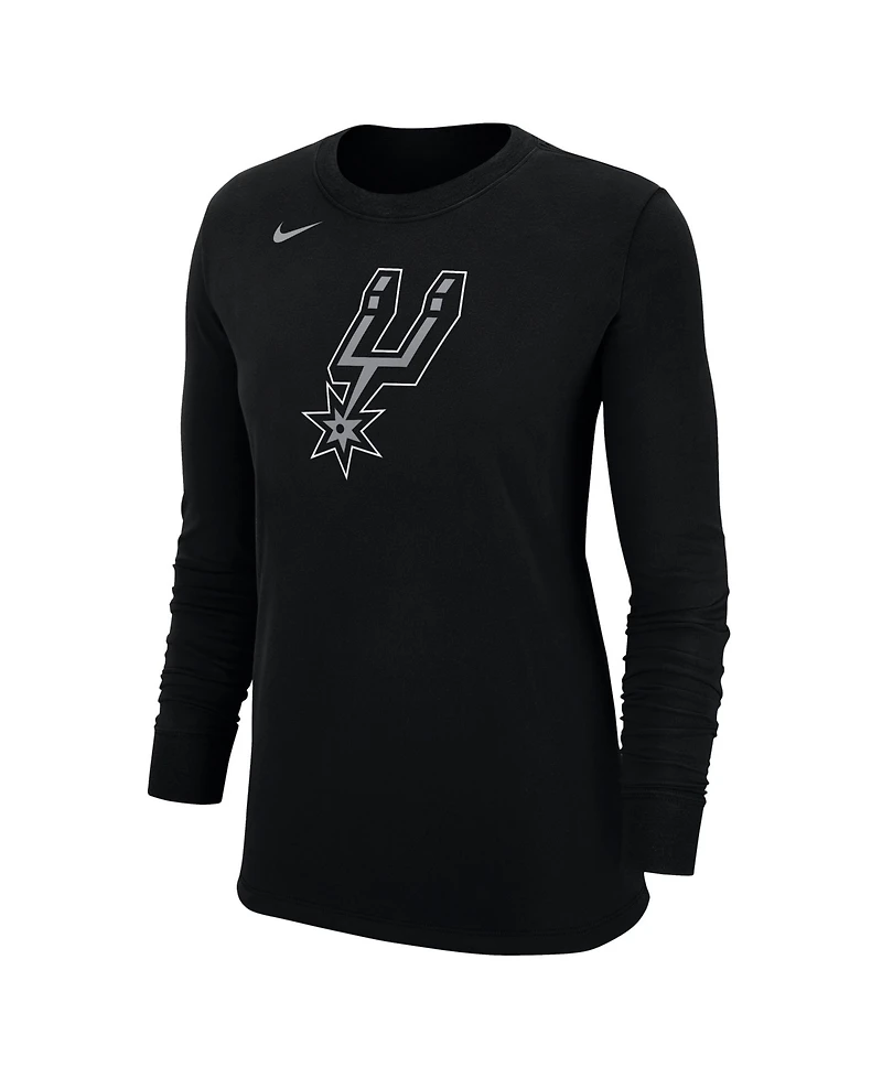 Nike Women's Black San Antonio Spurs Logo Core Long Sleeve T-Shirt