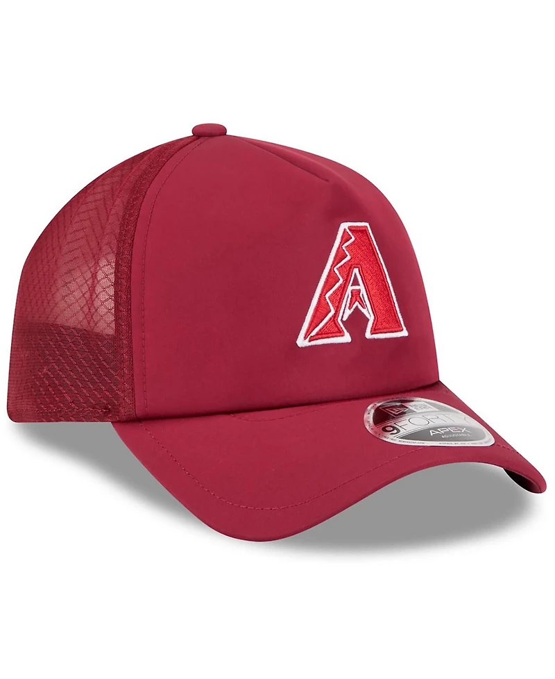 New Era Men's Dark Red Arizona Diamondbacks 2026 Batting Practice Apex 9FORTY Adjustable Trucker Hat