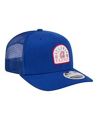 New Era Men's Royal Atlanta Braves Throwback Contest 9SEVENTY Adjustable Trucker Hat