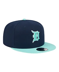 New Era Men's Navy/Turquoise Detroit Tigers 2-Tone Color Pack 9FIFTY Snapback Hat