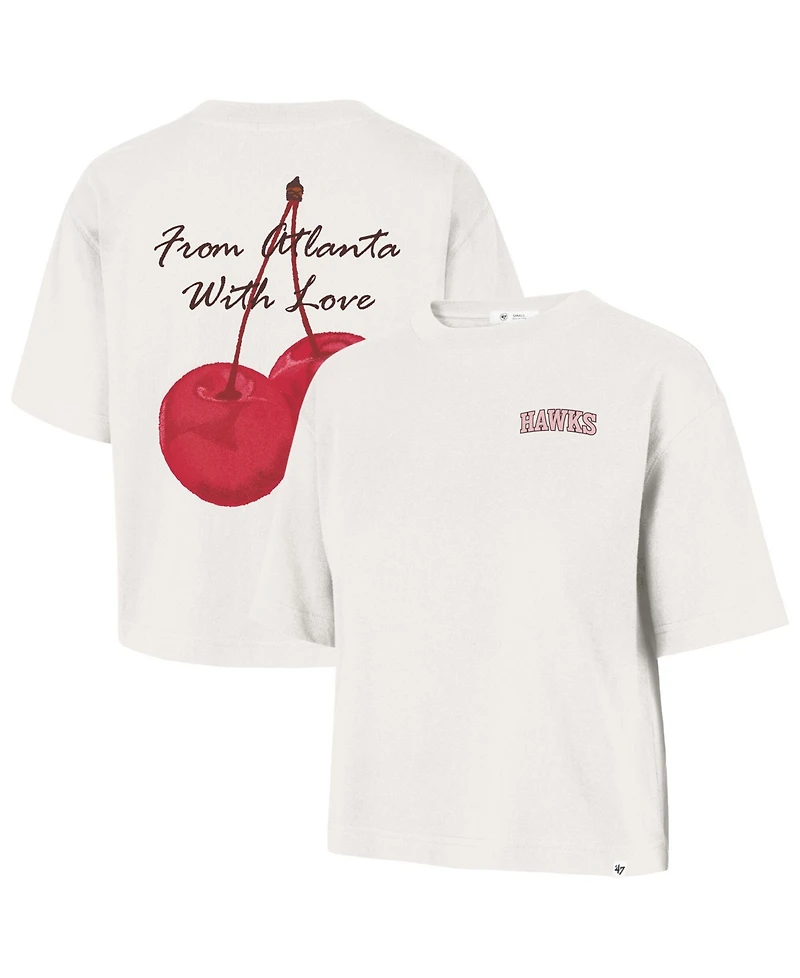 '47 Brand Women's Cream Atlanta Hawks Love Letter Reed City T-Shirt