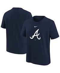 Nike Big Boys and Girls Navy Atlanta Braves Large Logo T-Shirt