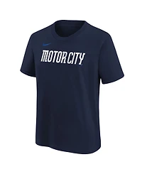 Nike Big Boys and Girls Navy Detroit Tigers City Connect Wordmark T-Shirt