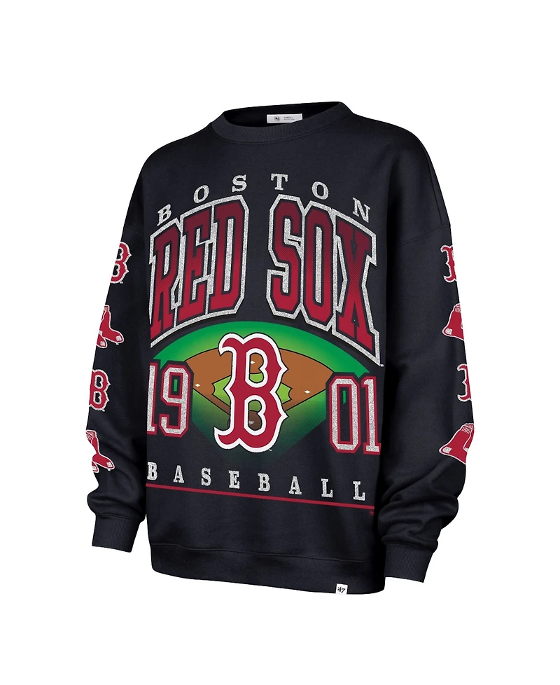 '47 Brand Women's Black Boston Red Sox Trendy Team Go Big Oversized Sweatshirt