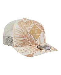 New Era Men's Tan Boston Red Sox Tonal Palm Coolera 9SEVENTY Adjustable Trucker Hat