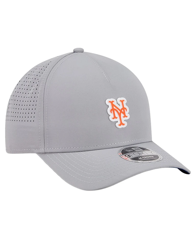 New Era Men's Gray New York Mets Micro Logo 9FORTY M-Crown A-Frame Adjustable Hat