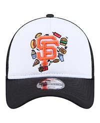 New Era Big Boys and Girls White/Black San Francisco Giants Food A-Frame 9FORTY Trucker Adjustable Hat