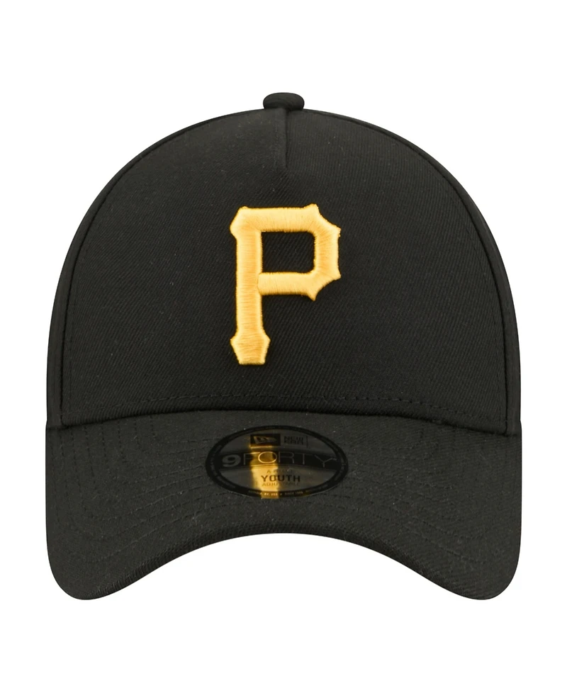 New Era Big Boys and Girls Black Pittsburgh Pirates 9FORTY A-Frame Adjustable Hat