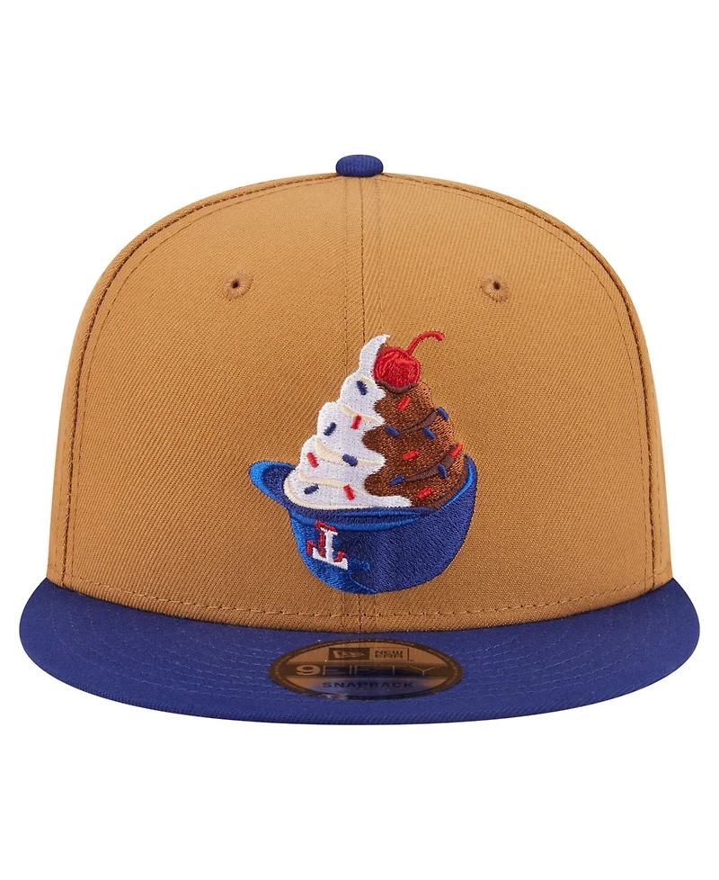 New Era Men's Khaki/Dark Blue Texas Rangers Ice Cream 9FIFTY Snapback Hat