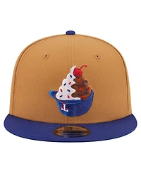 New Era Men's Khaki/Dark Blue Texas Rangers Ice Cream 9FIFTY Snapback Hat