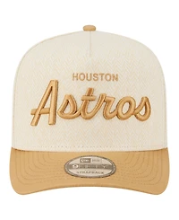 New Era Men's Cream Houston Astros Herringbone 9FIFTY A-Frame Snapback Hat