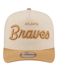 New Era Men's Cream Atlanta Braves Herringbone 9FIFTY A-Frame Snapback Hat