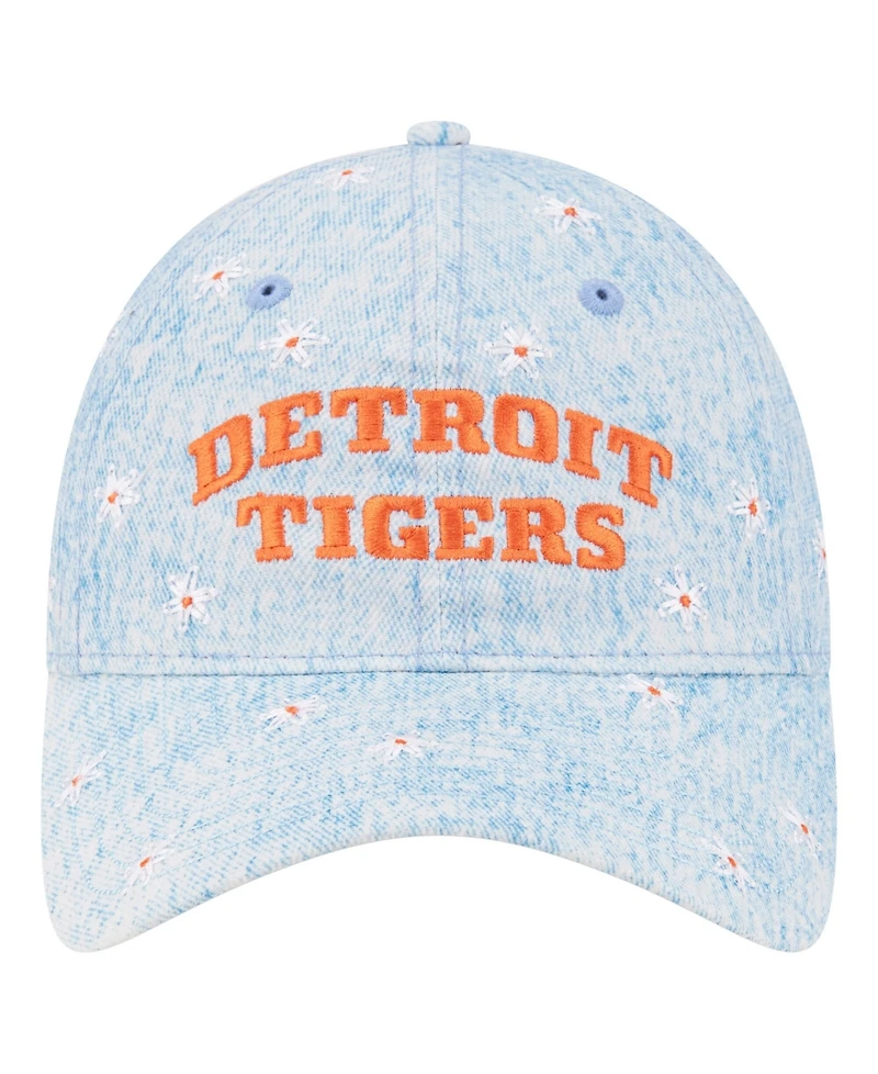 New Era Women's Light Blue Detroit Tigers Daisy All Over 9TWENTY Adjustable Hat