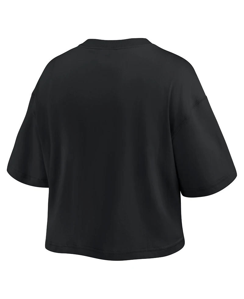 Fanatics Women's Black Los Angeles Dodgers Americana Crop T-Shirt