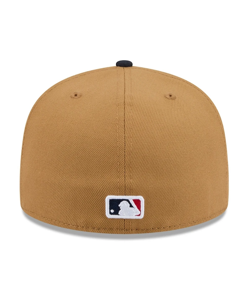New Era Men's Tan Boston Red Sox Fruit Sticker 59FIFTY Fitted Hat