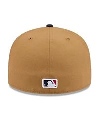 New Era Men's Tan Boston Red Sox Fruit Sticker 59FIFTY Fitted Hat