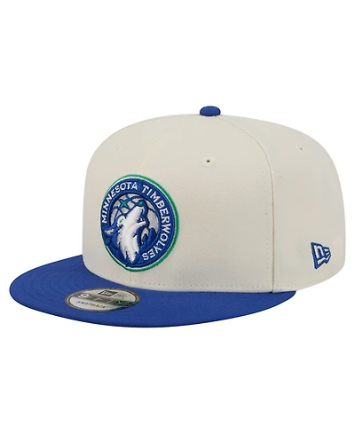 New Era Men's White/Blue Minnesota Timberwolves 9FIFTY Snapback Hat