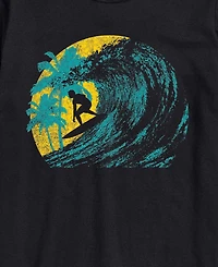 Airwaves Men's Retro Surfer Palm Tree Graphic T-Shirt