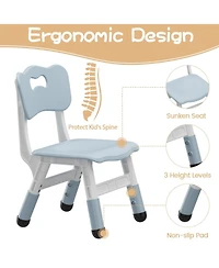Gaomon Kids Table and 4 Chairs Set with Graffiti Desktop, Height Adjustable Toddler Table and Chairs, 4 in 1 Play Table