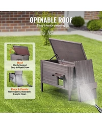 Vevor Outdoor Cat House Wooden Feral Cat Shelter with Roof and Pvc Door Flaps